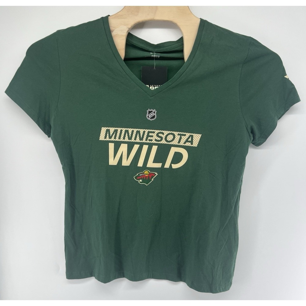 Fanatics NHL Minnesota Wild Womens XL V Neck T Shirt New NWT